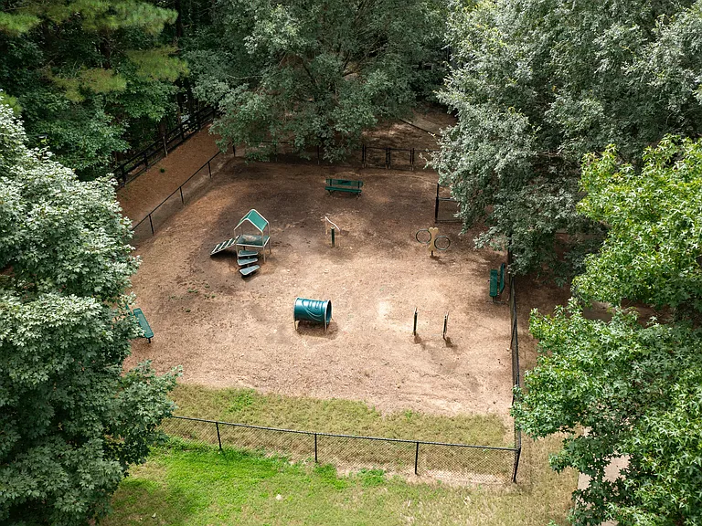 Aerial view of the leash-free bark park