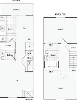 2 BR x 1.5 BA Townhome 2 BR x 1.5 BA Townhome