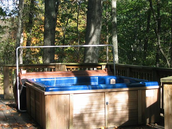 Hot tub on lower deck