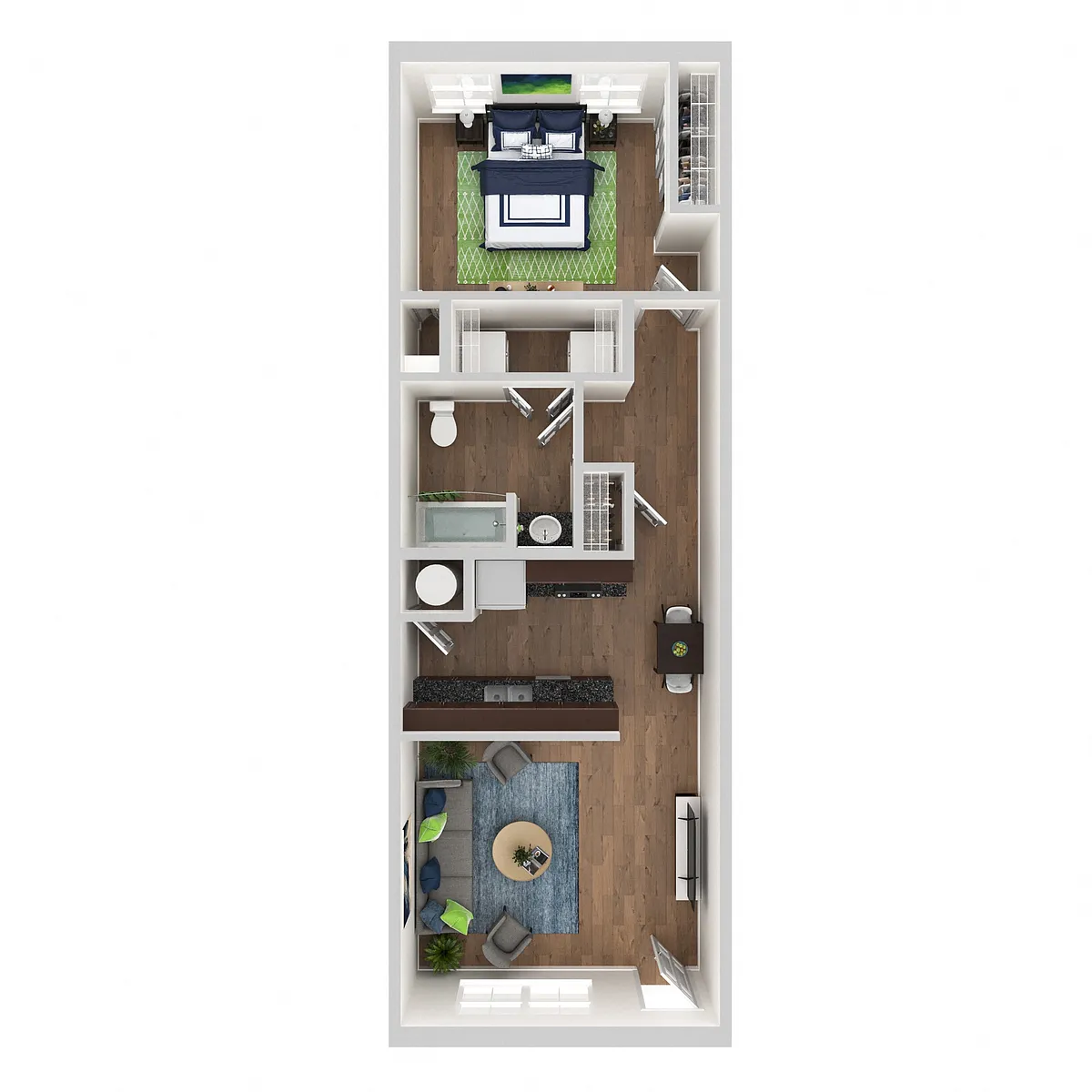 Floor plan 1 Bedroom, 1 Bath - 752 sq ft