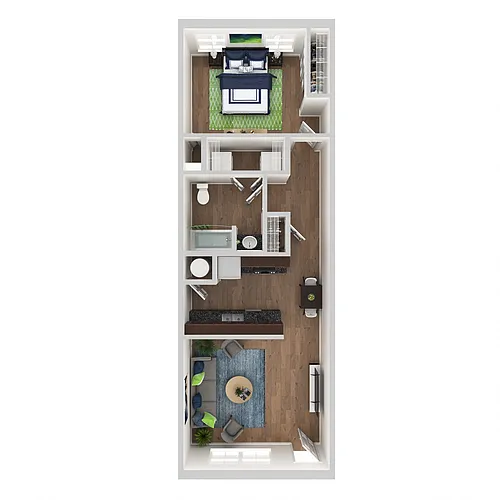Floor plan 1 Bedroom, 1 Bath - 752 sq ft