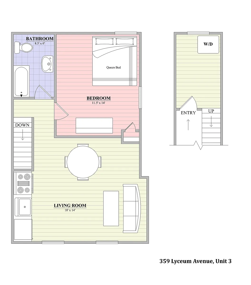 Floor plan 1 Bed | 1 Bath