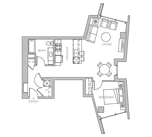 Floor plan 1X1 A1