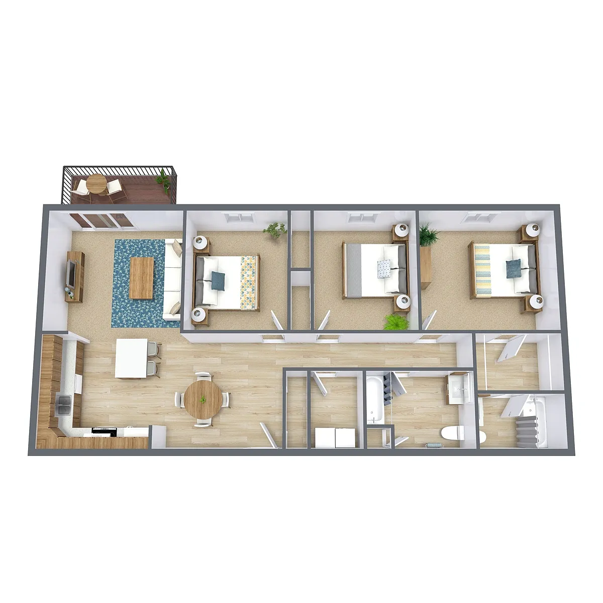 Floor plan Three Bedroom 32B