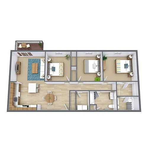Floor plan Three Bedroom 32B