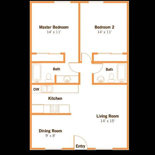 Floor plan 2 x 2 Windley