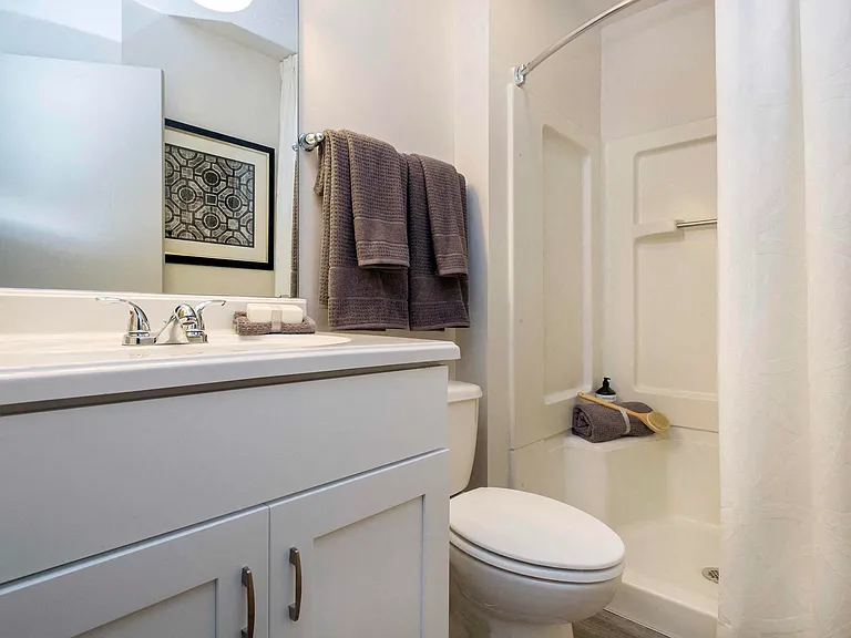 Master Bath in 2 Bedroom with Large Shower