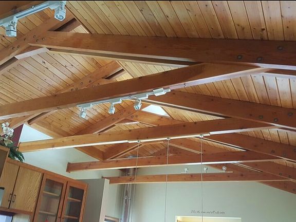 Ceilings throughout upper