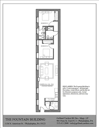 Floor plan 2 Bed - Type U