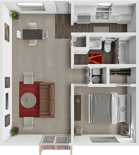 Floor plan 1 Bed 1 Bath