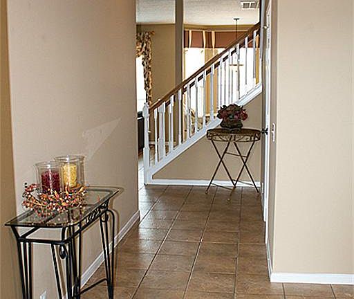Beautiful tile flooring through out home.