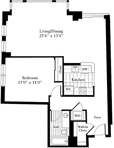 Floor plan 1 Bedroom N