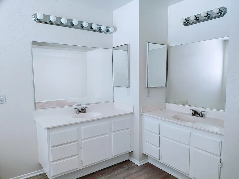 Double vanities in the primary bathroom
