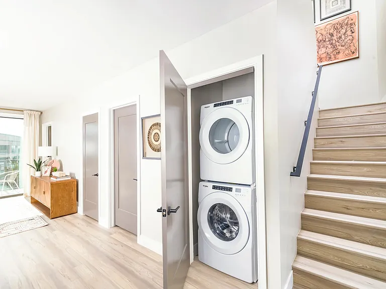 In-home washers and dryers offer the convenience of doing laundry on your schedule_just steps from where you live, relax, and recharge.