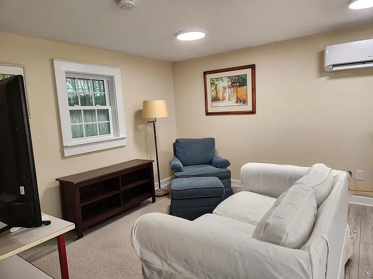 The apt is heated/cooled by an energy efficient mini-split (on the wall).