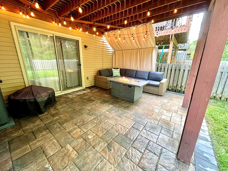 Paver patio below deck