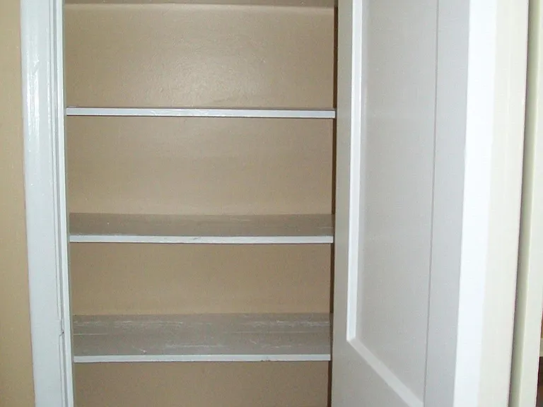 Storage closet with shelves