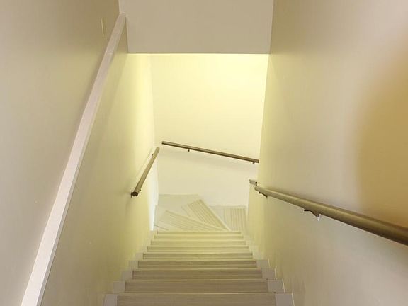 Inside stairs to leading down from Unit 2