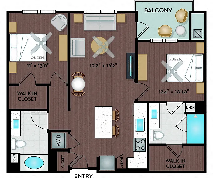 Floor plan 22F2A & 22F2B