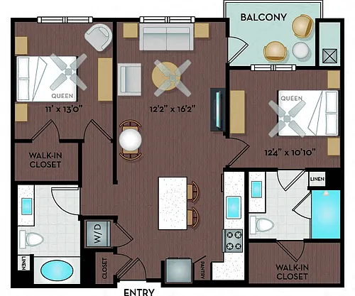 Floor plan 22F2A & 22F2B