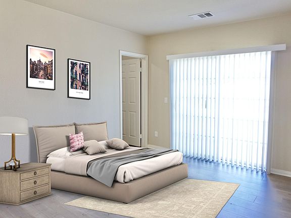 master bedroom, digitally staged