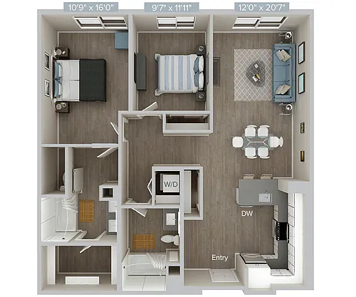 Floor plan Furnished-f-B2US-1119SF307