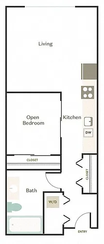 Floor plan Open 1x1 - B1