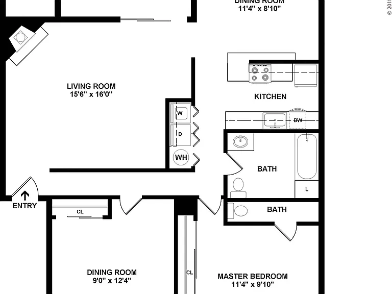2 BD / 1.5 BA 1,004 SF
