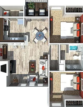 2 Bedroom 2 Bedroom