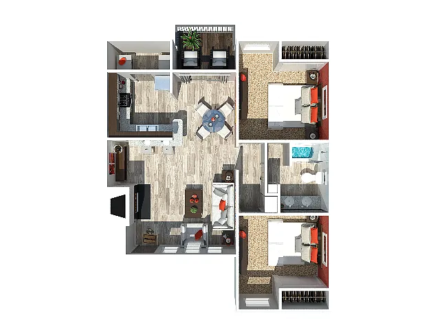 Floor plan 2 Bedroom 1 Bath