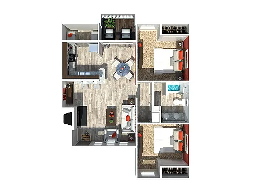 Floor plan 2 Bedroom 1 Bath