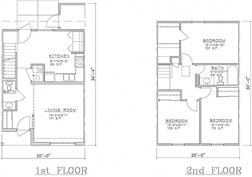 Floor plan 3 Bedroom Unit