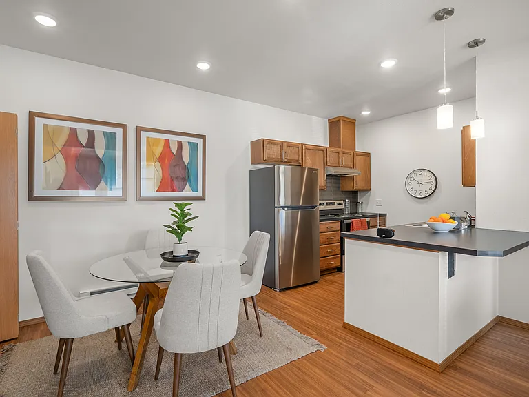 2x2 Dining Room and Kitchen View