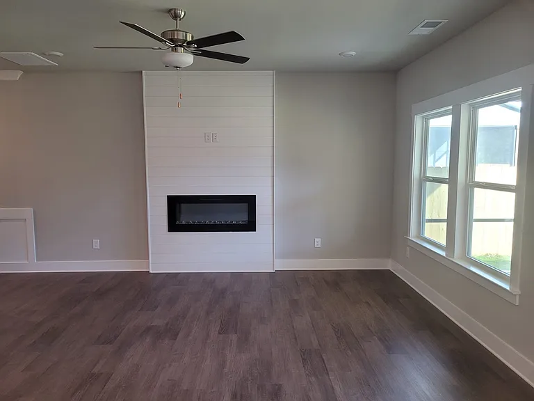 Living room with electric fireplace