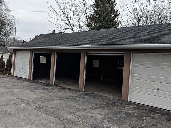 Garage parking in back of apartment building