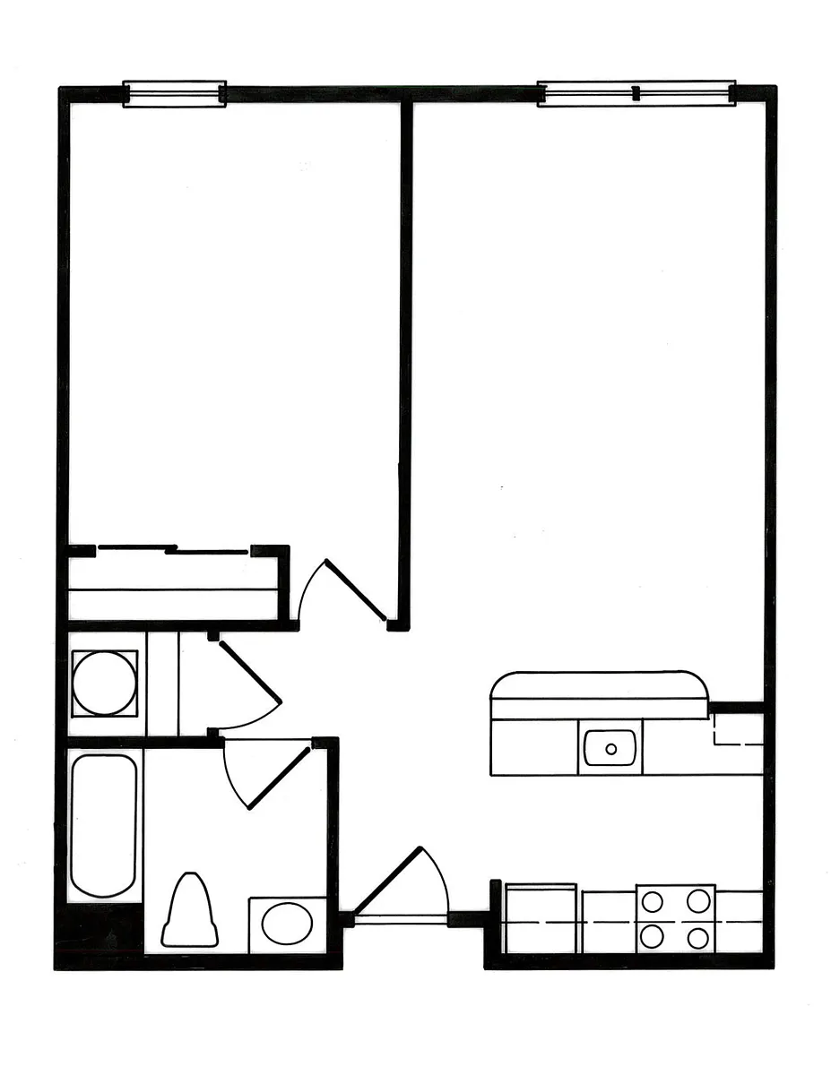 Floor plan ME60 | 1x1