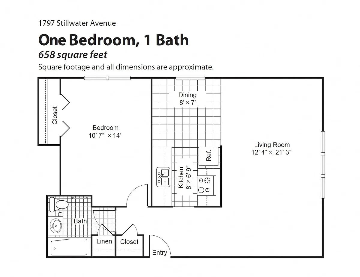 Floor plan 1 Bedroom 1 Bath