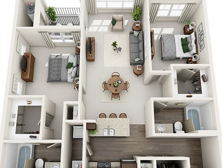 The Reserve at the Boulevard - A - 2 Beds - 2 Baths - 1210 Sq. ft.