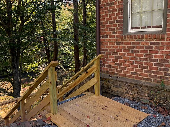 Stairs to private deck and entrance
