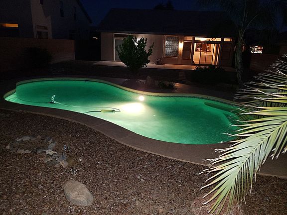 Night time pool view 