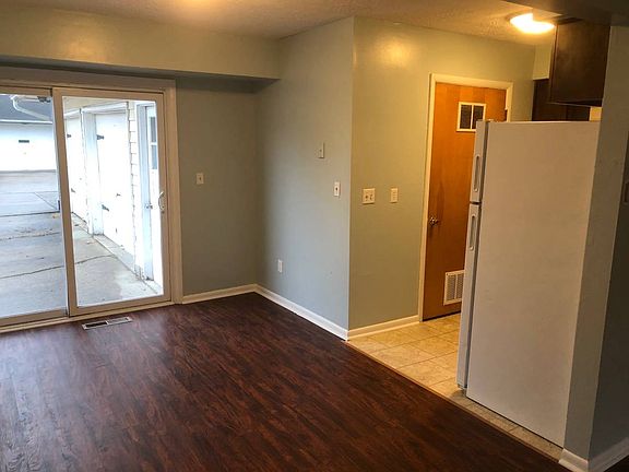 Dining area with patio view