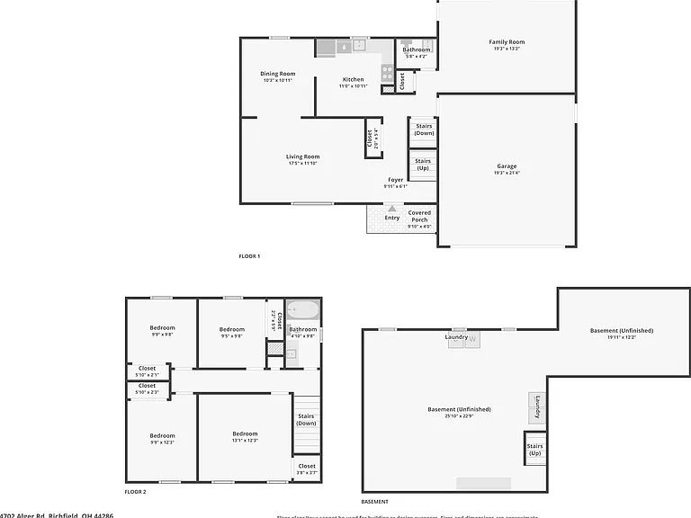 All levels floor plans