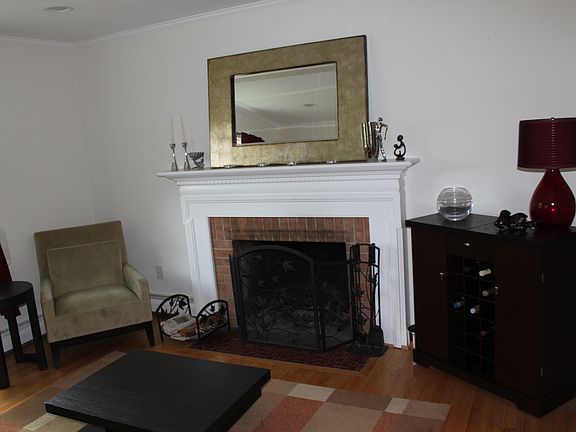 Living Room with Wood Burning Fireplace