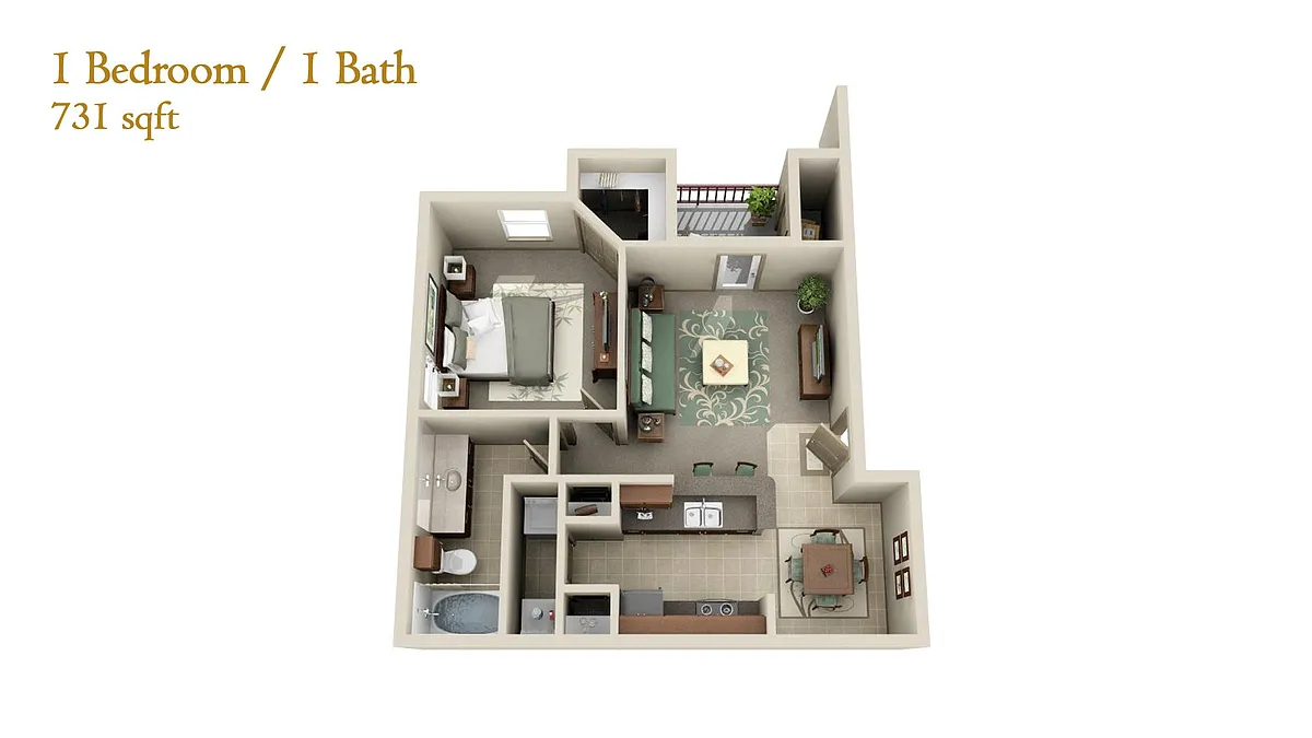 Floor plan A1 - One Bedroom