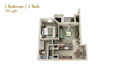 Floor plan A1 - One Bedroom