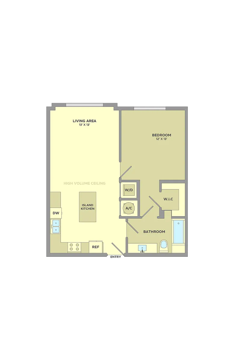 Floor plan 1 Bedroom, 1 Bathroom