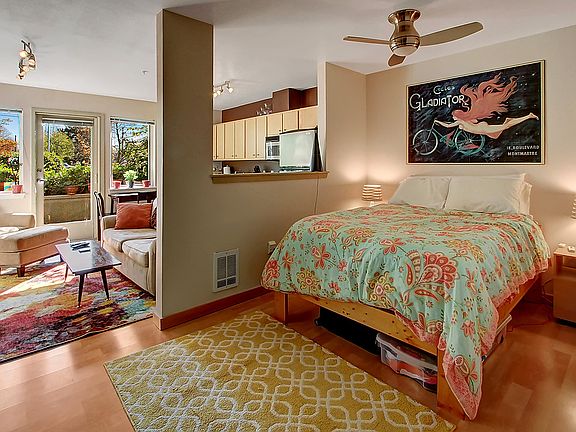 Spacious bedroom area