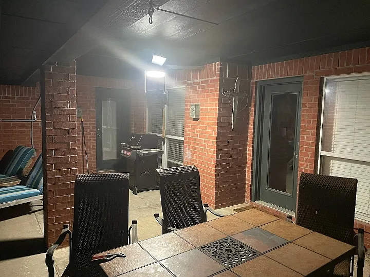 covered back porch area