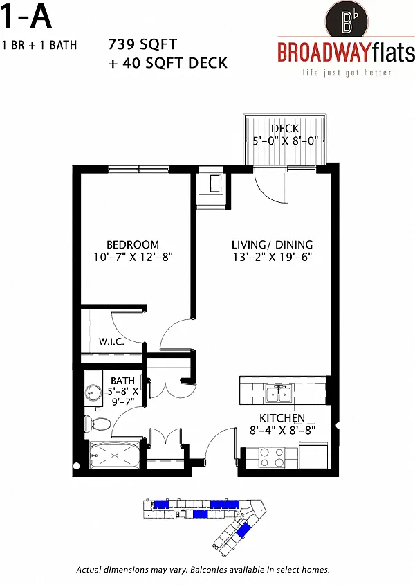 Floor plan One Bedroom A