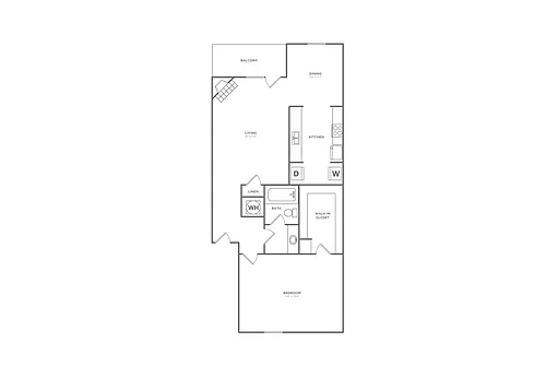 Floor plan Live Oak (742 SF)